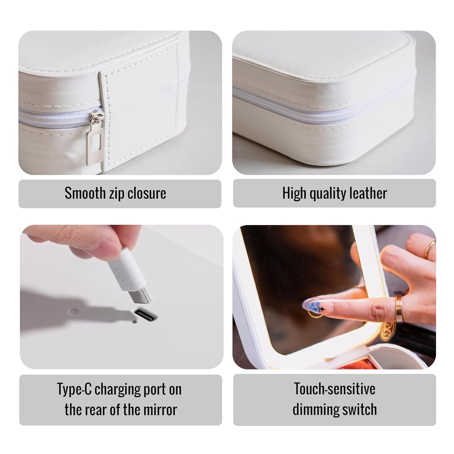 Compact Makeup Vanity with LED Mirror