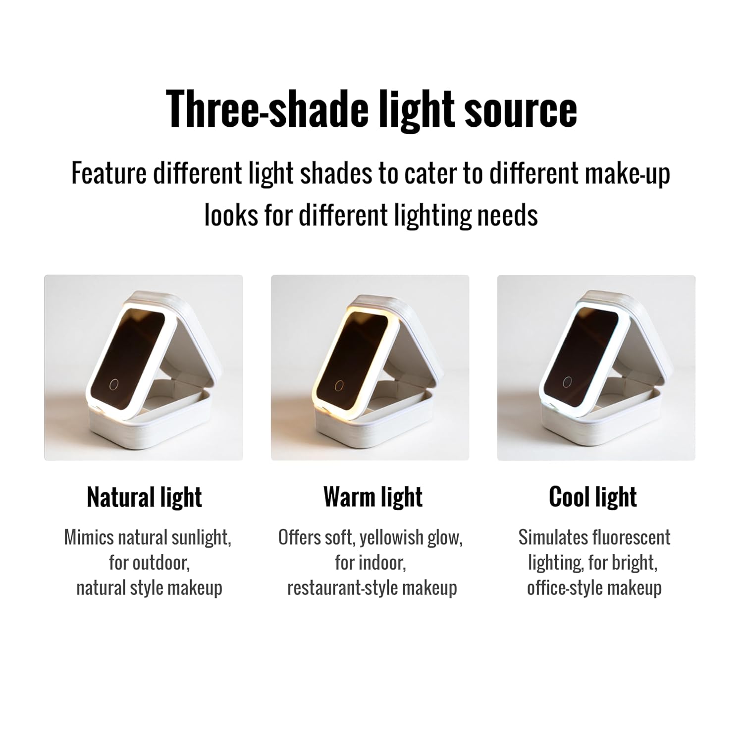 Compact Makeup Vanity with LED Mirror